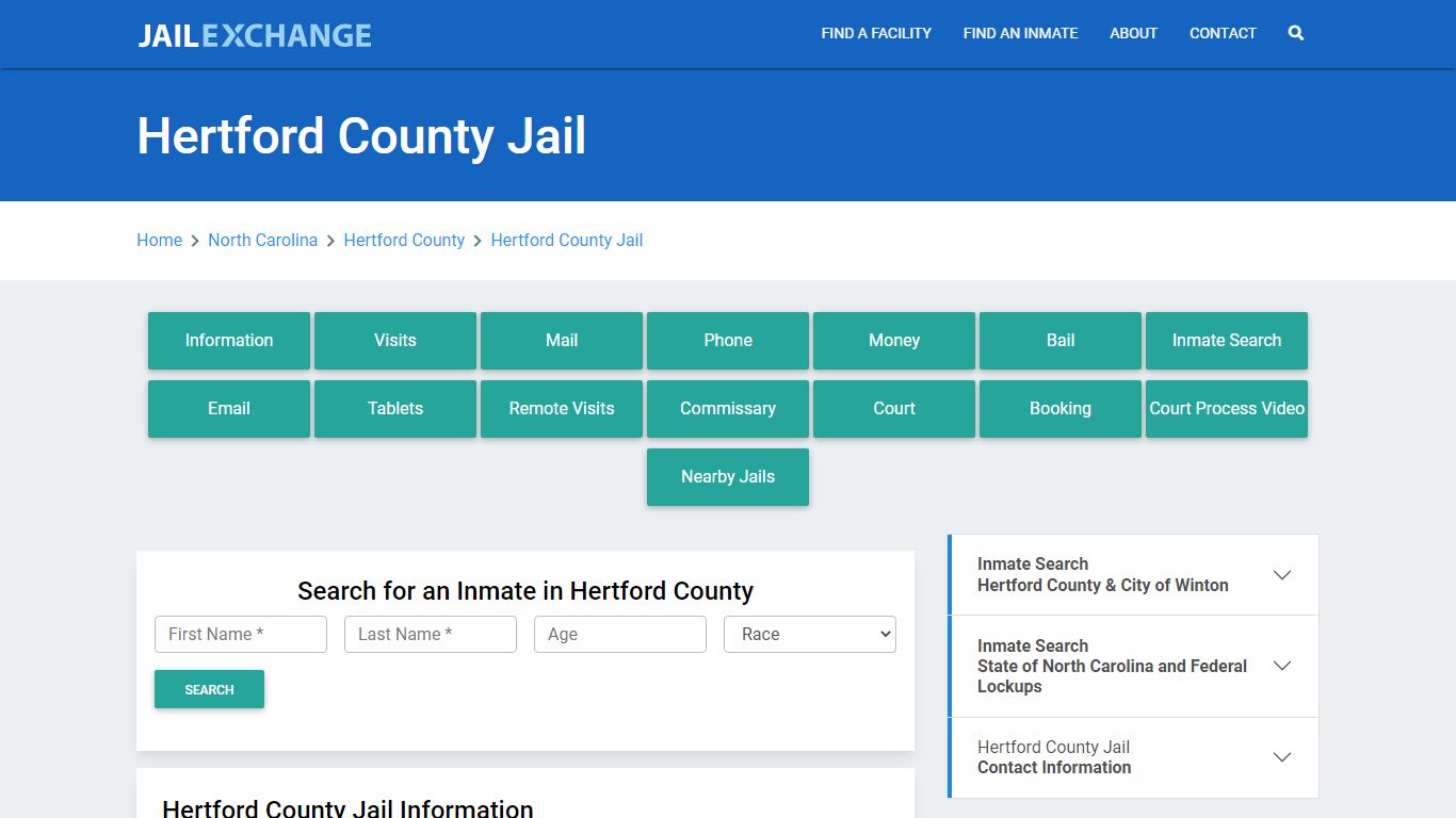 Hertford County Jail Roster Lookup, NC, Inmate Search